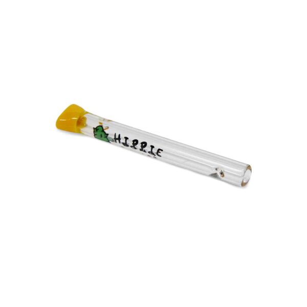 Hippie Bong Incalmo Glass Tip - Yellow Flat Mouthpiece