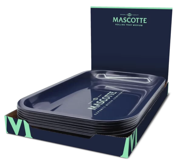 Mascotte Rolling Tray - Pattern Blue - Durable Metal Tray for Smooth Rolling Sessions.