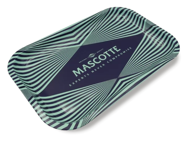 Mascotte Rolling Tray - Pattern Green - Durable Metal Tray for Smooth Rolling Sessions.