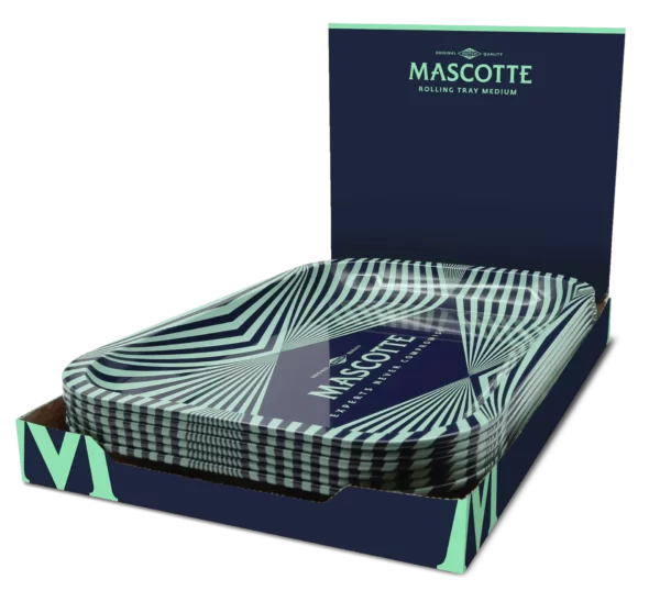 Mascotte Rolling Tray - Pattern Green - Durable Metal Tray for Smooth Rolling Sessions.