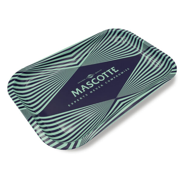 Mascotte Rolling Tray - Pattern Green - Durable Metal Tray for Smooth Rolling Sessions.